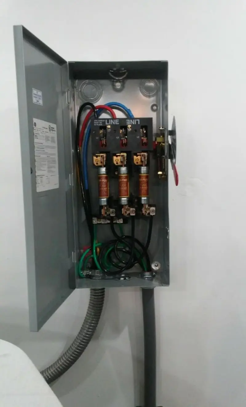 Three-phase disconnect switch installed for Smoke Detector Installation in Garnet